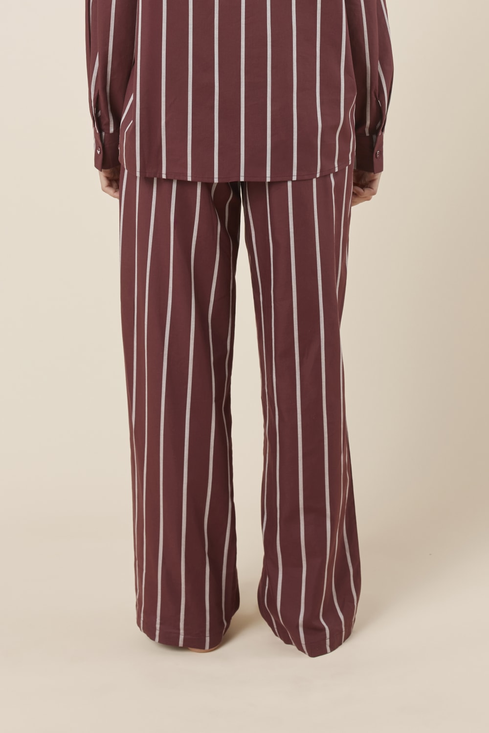 Chloe Cotton PJ Pants Burgundy Back Close