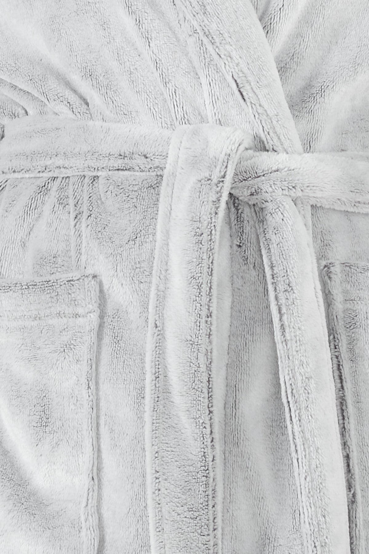 Gingerlilly Desiré Grey Long Plush Robe - Fabric detail