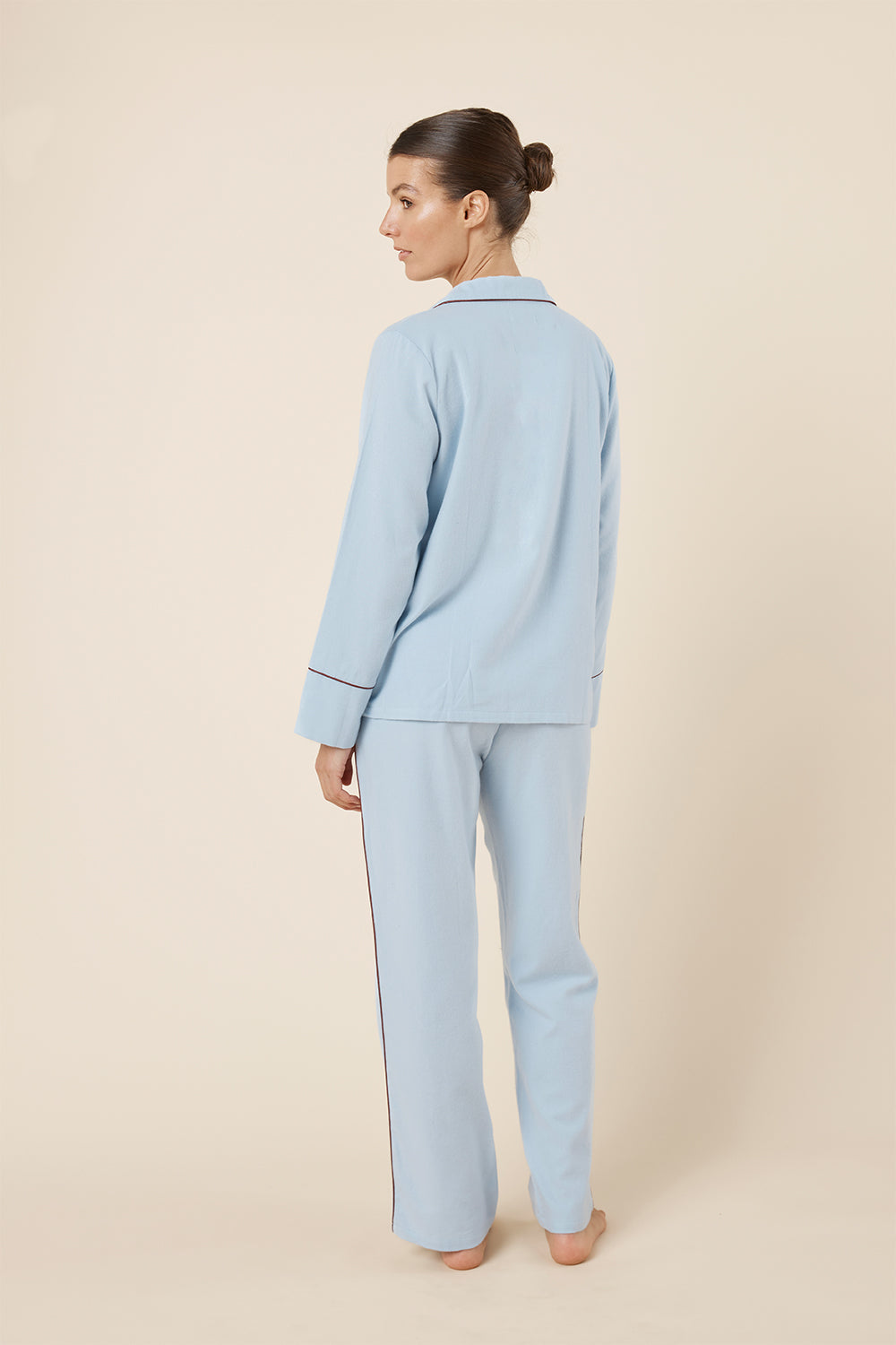 Gingerlilly Isabella Brushed Cotton PJ Set - Blue - Back