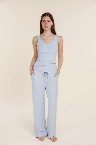 Liberty Ribbed Singlet Henley Top