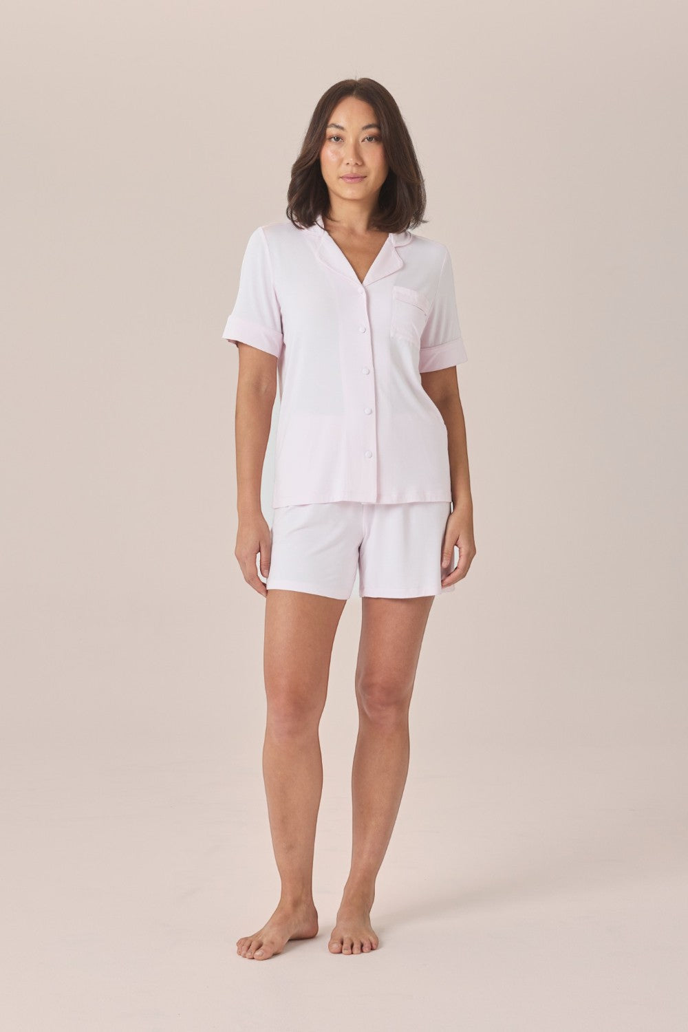 Gingerlilly Matilda Bamboo Short PJ Set - Pink - Front