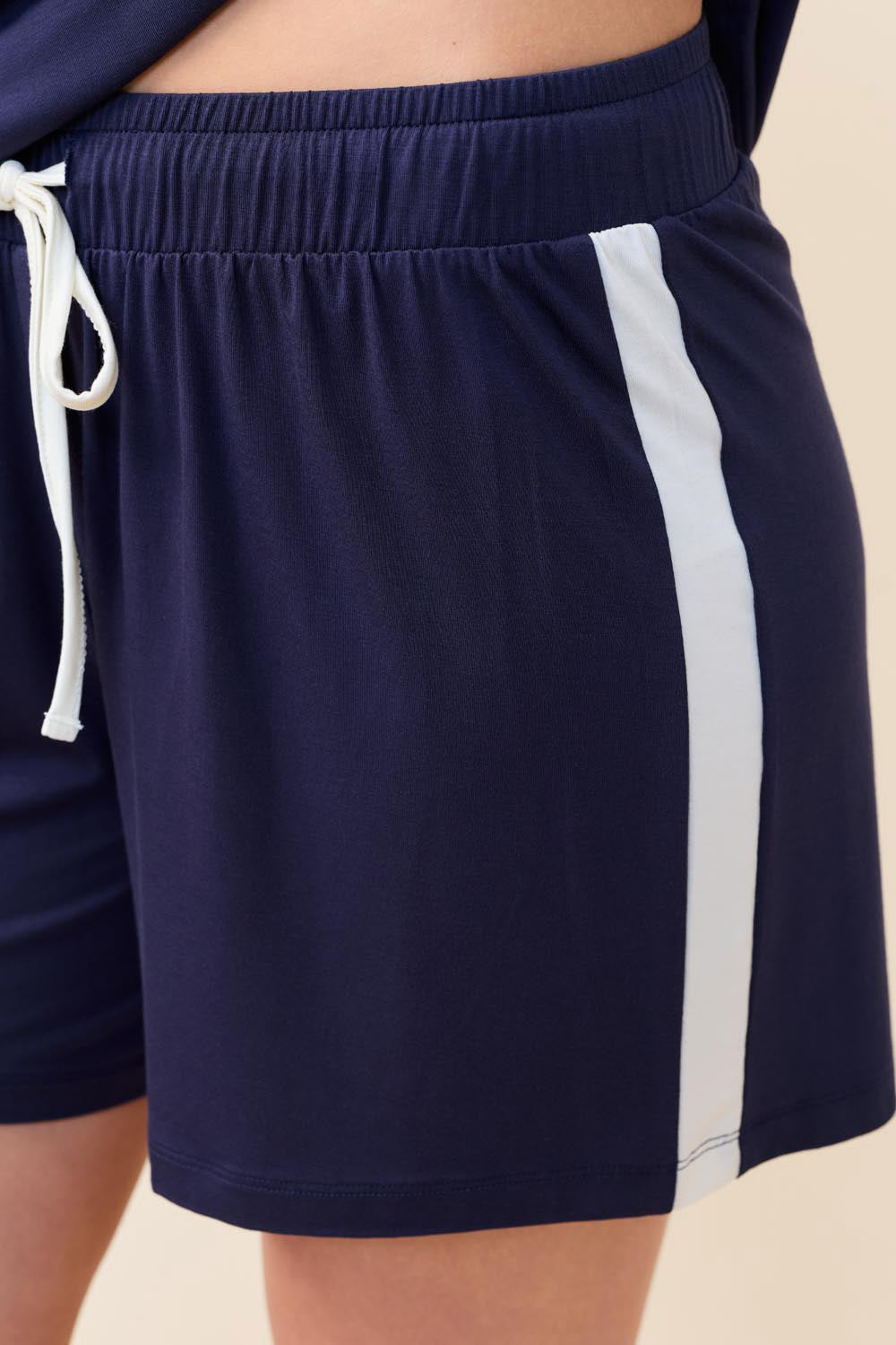 Gingerlilly Pippa Bamboo Shorts with Stripe - Navy - Detail 2