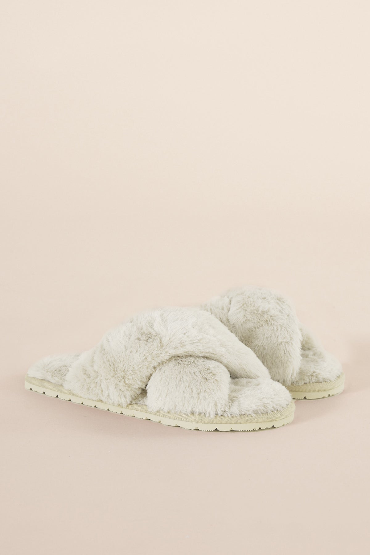 Gingerlilly Milan Plush Slipper - Ivory - Top alt
