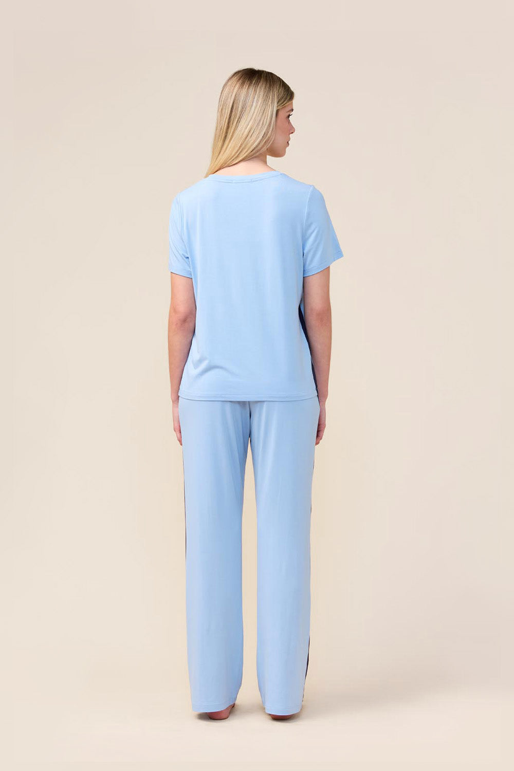 Gingerlilly Inez Bamboo Pant with Stripe - Blue - Back alt