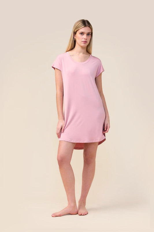 Gingerlilly Ashley Bamboo Sleep Tee - Pink - Front alt