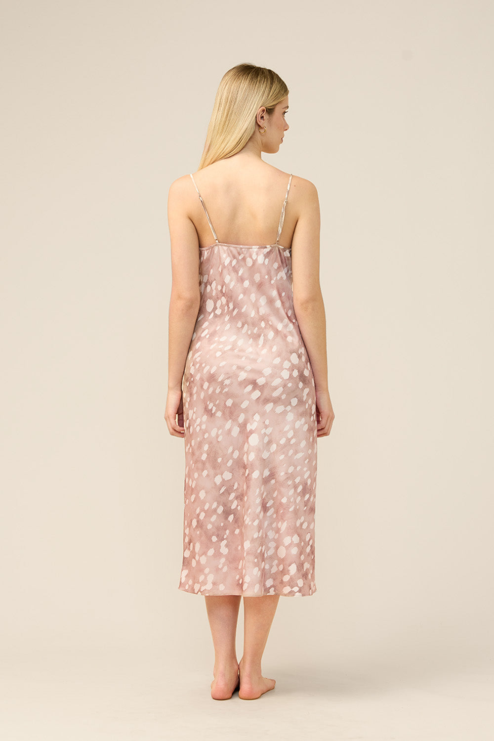 Gingerlilly Melody Brown Spot Nightie - Brown - Back