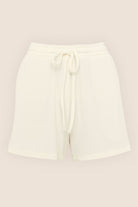 Gingerlilly Adelaide Ribbed Shorts - Ecru - Flat lay