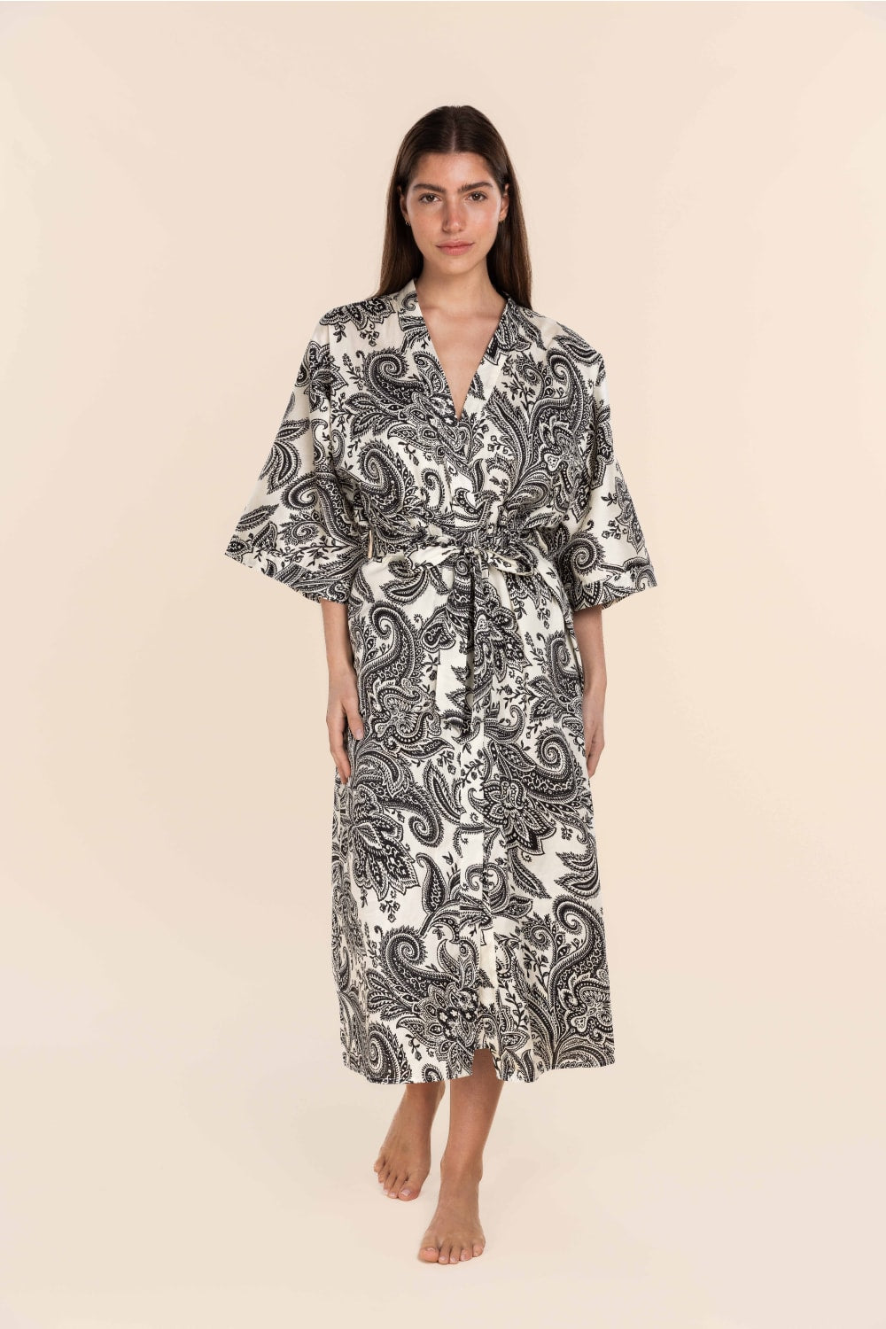 Gingerlilly Annie Cotton Sateen Robe - Front