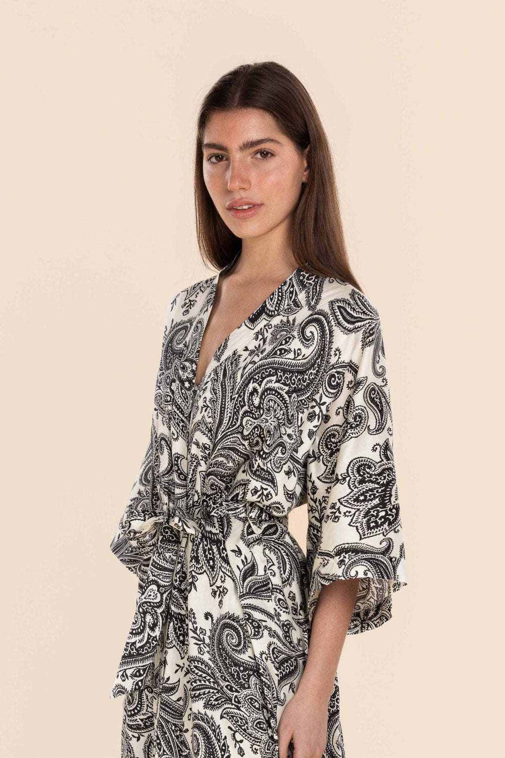 Gingerlilly Annie Cotton Sateen Robe - Detail