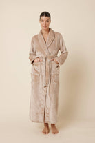 Gingerlilly Colette Biscuit Plush Robe - Front