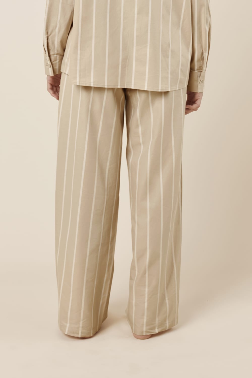 Chloe Cotton PJ Pants Biscuit Back Close