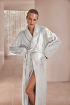 Gingerlilly Desiré Grey Long Plush Robe - Lifestyle alt