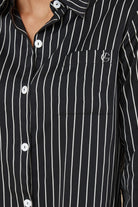 Gingerlilly Lolita Striped Boyfriend Night Shirt - Black - Detail alt