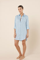 Gingerlilly Lolita Striped Boyfriend Night Shirt - Blue - Side