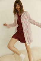 Lolita Stripe Night Shirt in pink striped cotton