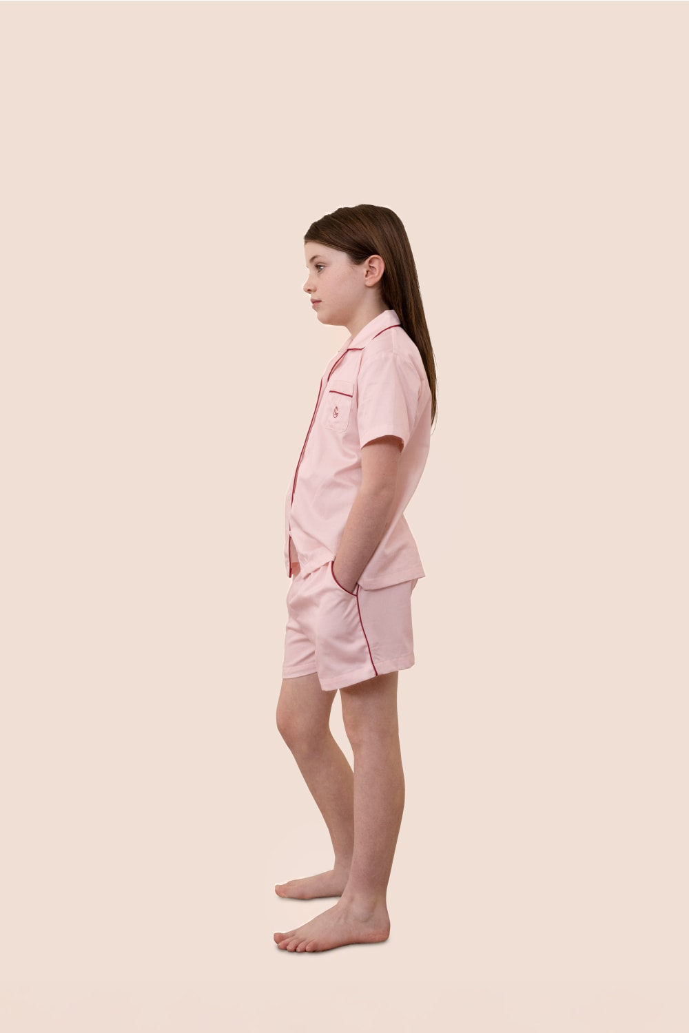 Gingerlilly Mini Camilla Cotton Short PJ Set - Pink - Side