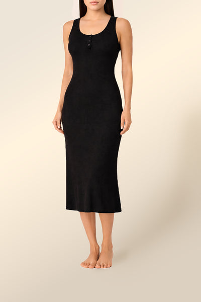 Monique Long Sleeveless Henley Dress