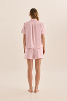 Gingerlilly Sonia Pink Satin Short PJ Set - Back