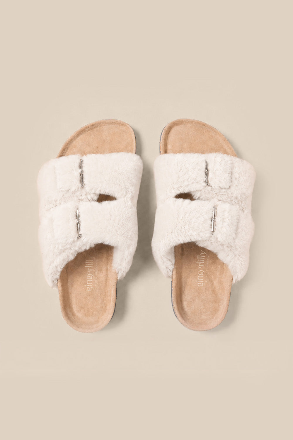 Gingerlilly Sorrento Slipper in Ecru - Top