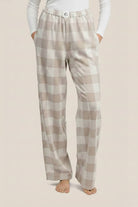 Gingerlilly Sarita Buffalo Check Wide Pant - Natural - Front