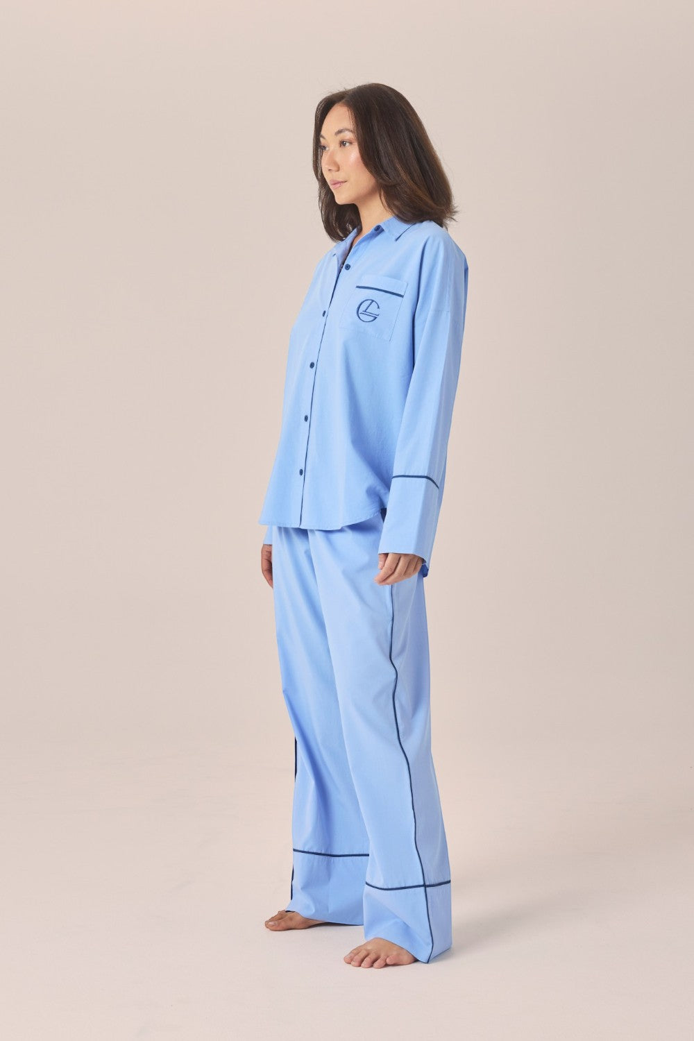Gingerlilly Stevie Long PJ Pants - Blue - Side