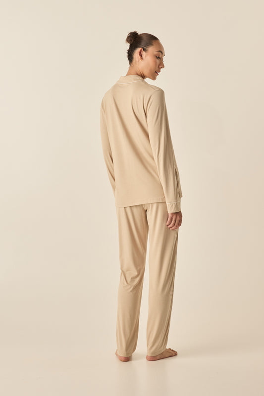 Ada Beige Bamboo Set  - Gingerlilly Sleepwear