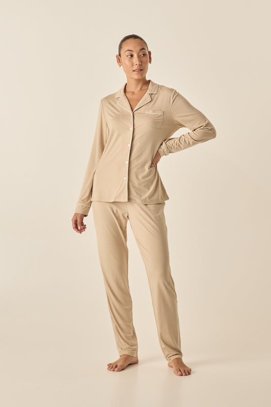 Ada Beige Bamboo Set  - Gingerlilly Sleepwear