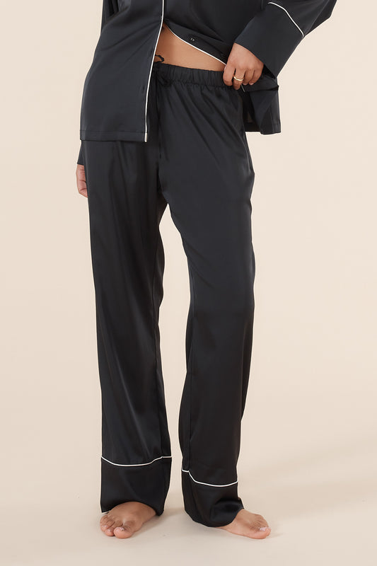 Adele Black Satin Set  - Gingerlilly Sleepwear
