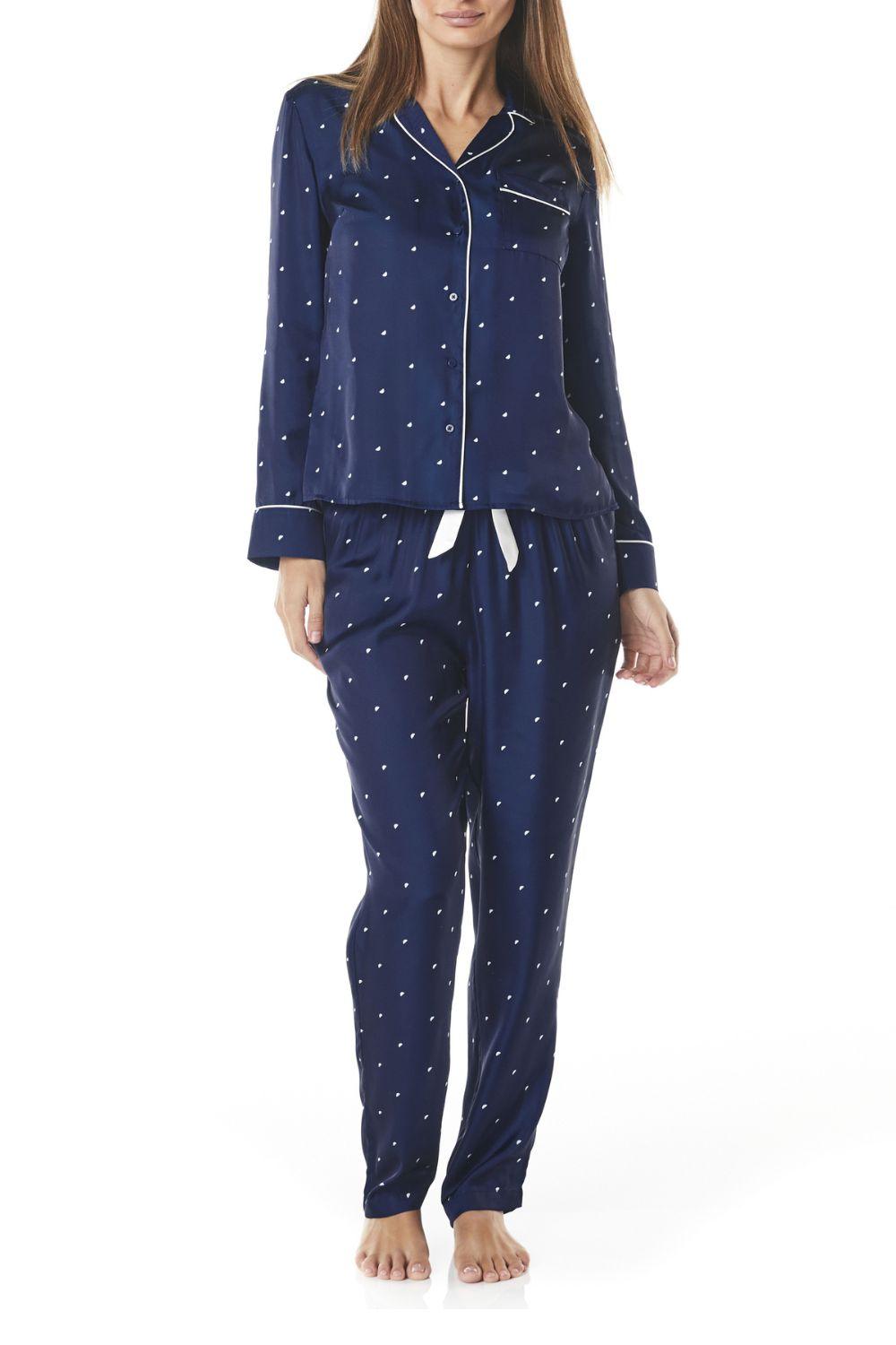 Aleisha Navy Small Geo Spot PJ - Gingerlilly Sleepwear