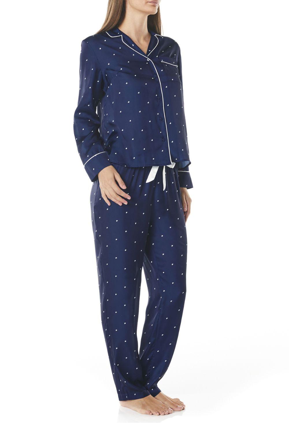 Aleisha Navy Small Geo Spot PJ - Gingerlilly Sleepwear