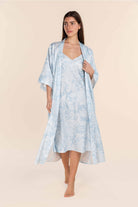 Gingerlilly Annie Cotton Sateen Robe - Blue - Styled