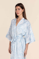 Gingerlilly Annie Cotton Sateen Robe - Blue - Detail