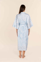Gingerlilly Annie Cotton Sateen Robe - Blue - Back