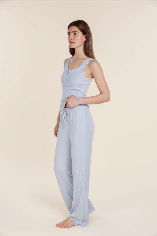 Athens Ribbed Long Pants - Gingerlilly Sleepwear