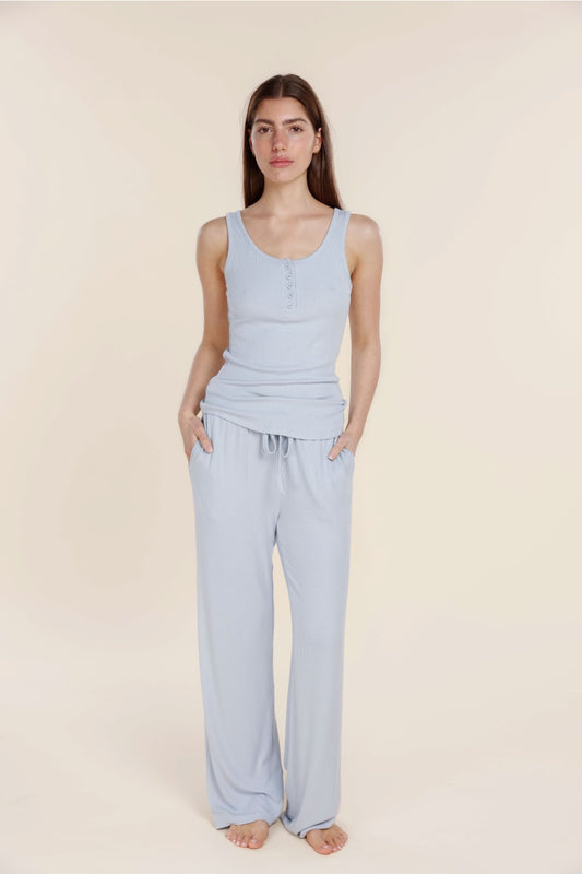 Athens Ribbed Long Pants - Gingerlilly Sleepwear