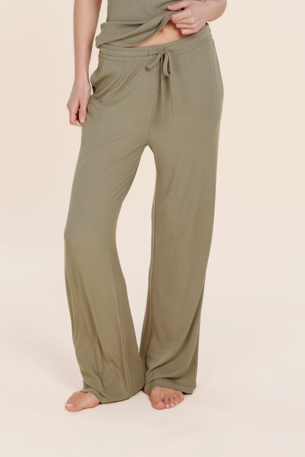 Athens Ribbed Long Pants - Gingerlilly Sleepwear