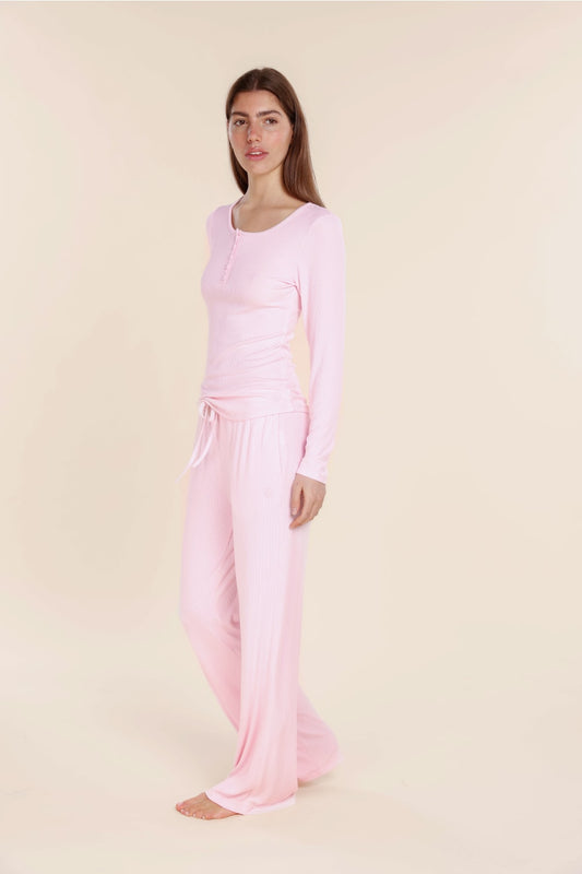 Athens Ribbed Long Pants - Gingerlilly Sleepwear