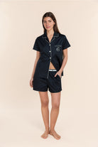 Gingerlilly Camilla Cotton Short PJ Set - Navy - Front
