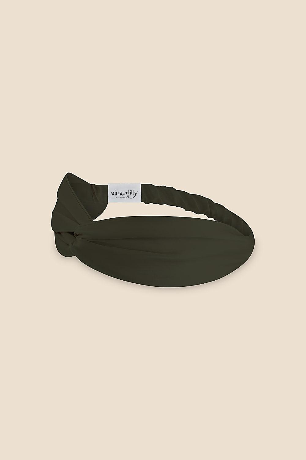 Celestial Pure Silk Olive Headband - Gingerlilly Sleepwear