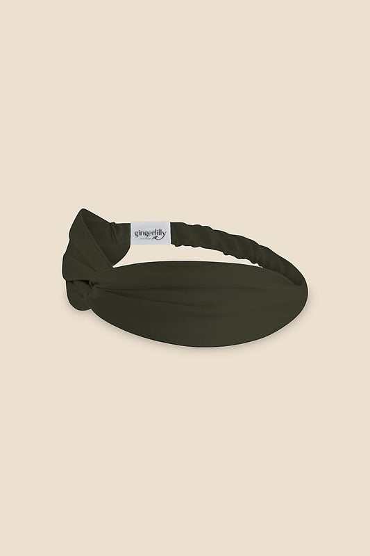 Celestial Pure Silk Olive Headband - Gingerlilly Sleepwear