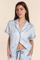 Gingerlilly Daphne Cotton Sateen Short Set - Blue - Detail alt