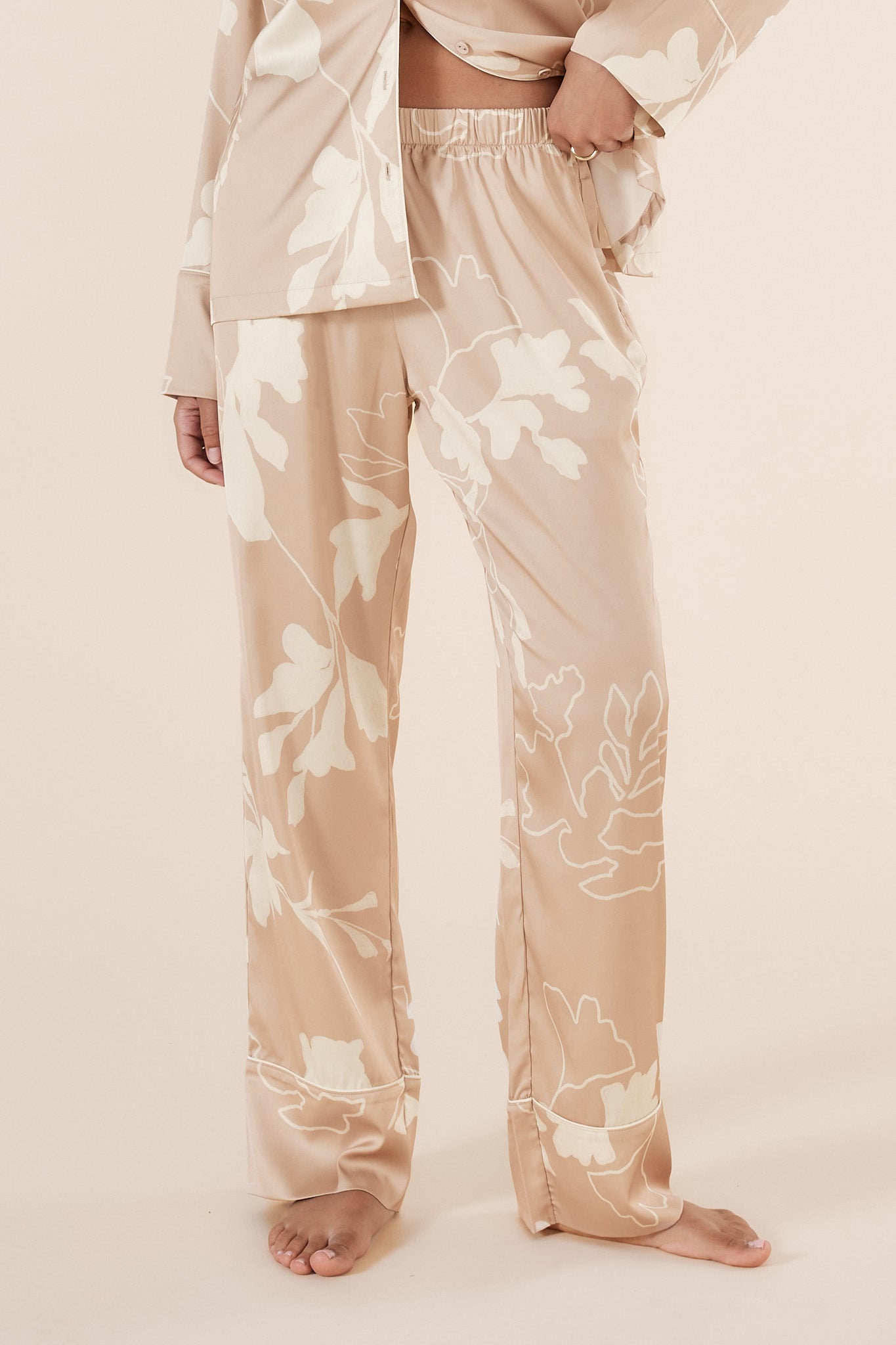Elina Botanical Silky Satin PJ set - Gingerlilly Sleepwear