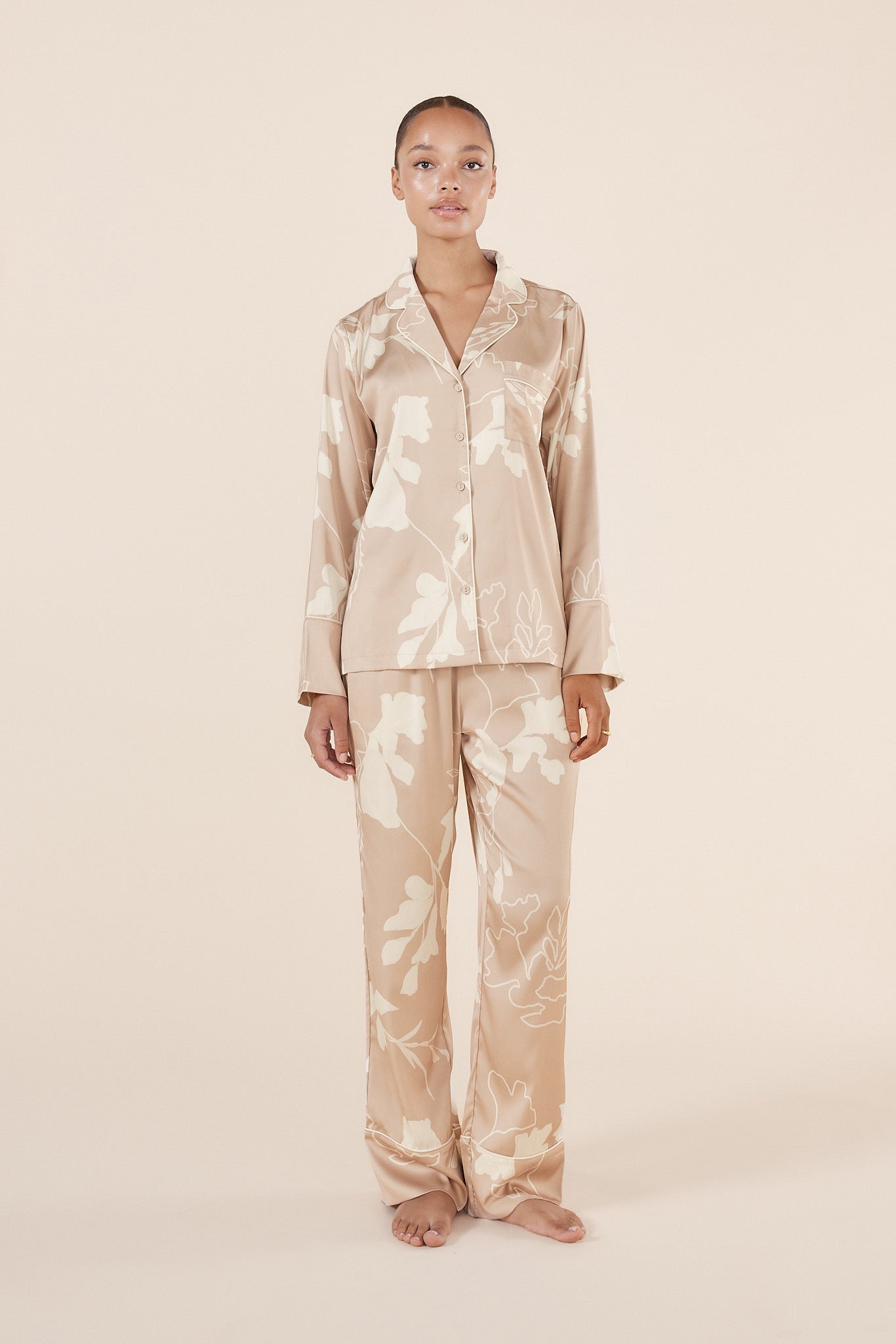 Elina Botanical Silky Satin PJ set - Gingerlilly Sleepwear