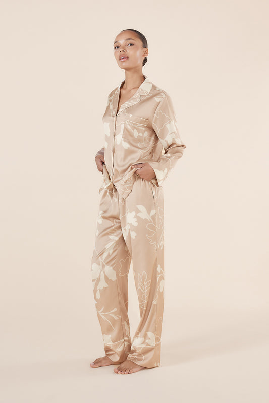 Elina Botanical Silky Satin PJ set - Gingerlilly Sleepwear