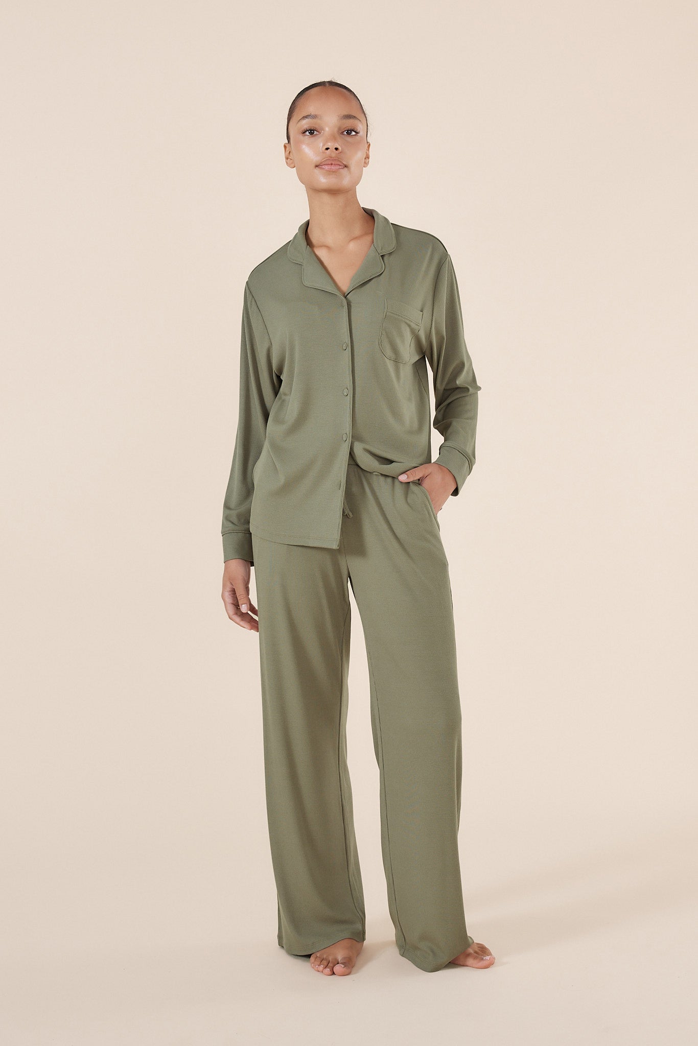 Emilia Ribbed Lounge PJ set - Gingerlilly Sleepwear
