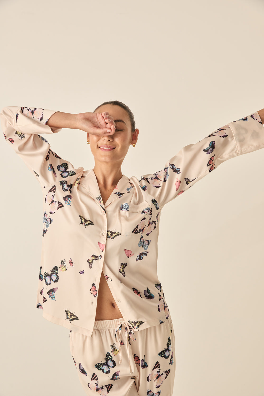 Estelle Butterfly Silky Satin Set  - Gingerlilly Sleepwear