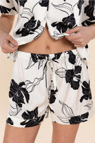 Gingerlilly Freya Recycled Silky Satin Short Set - Ivory - Detail