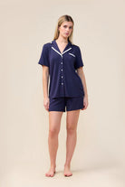 Gingerlilly Allegra Short Bamboo PJ Set - Navy - Front
