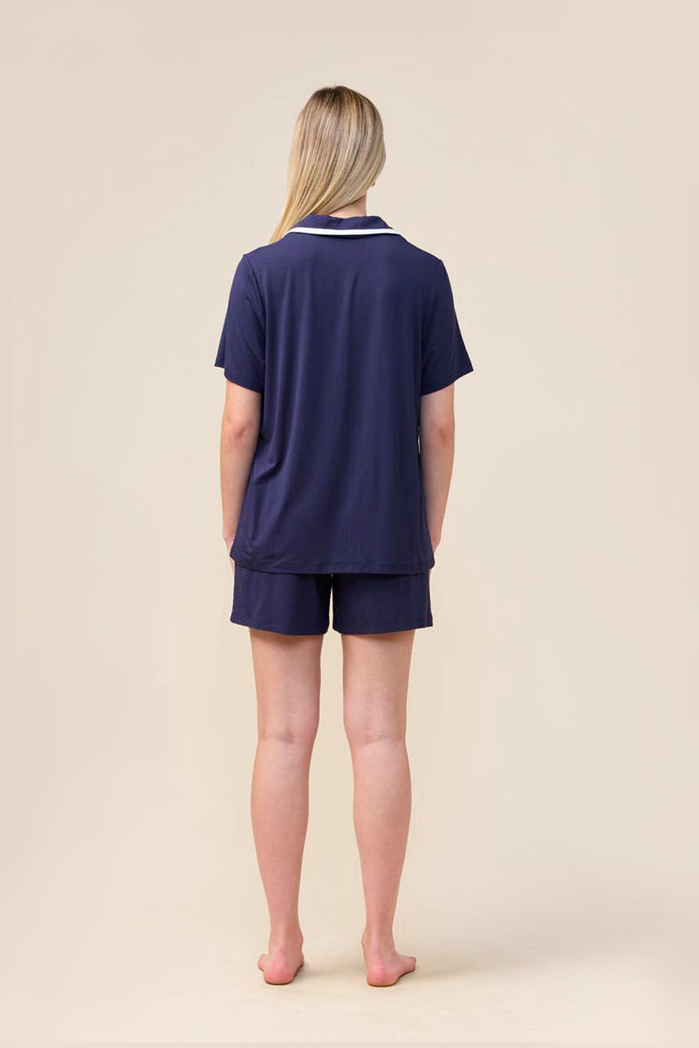 Gingerlilly Allegra Short Bamboo PJ Set - Navy - Back