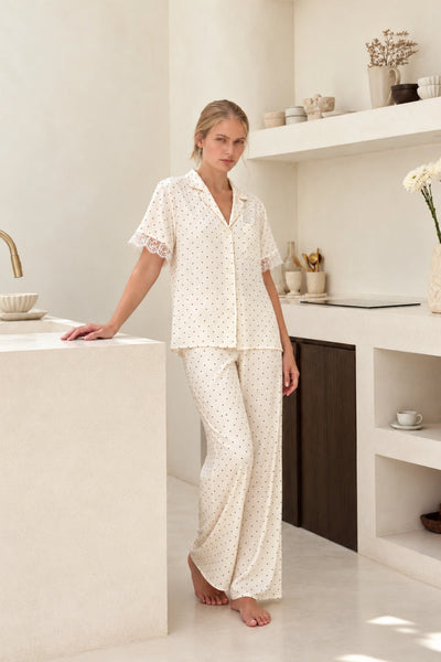 Clarisse Short Sleeve Spot PJ Set